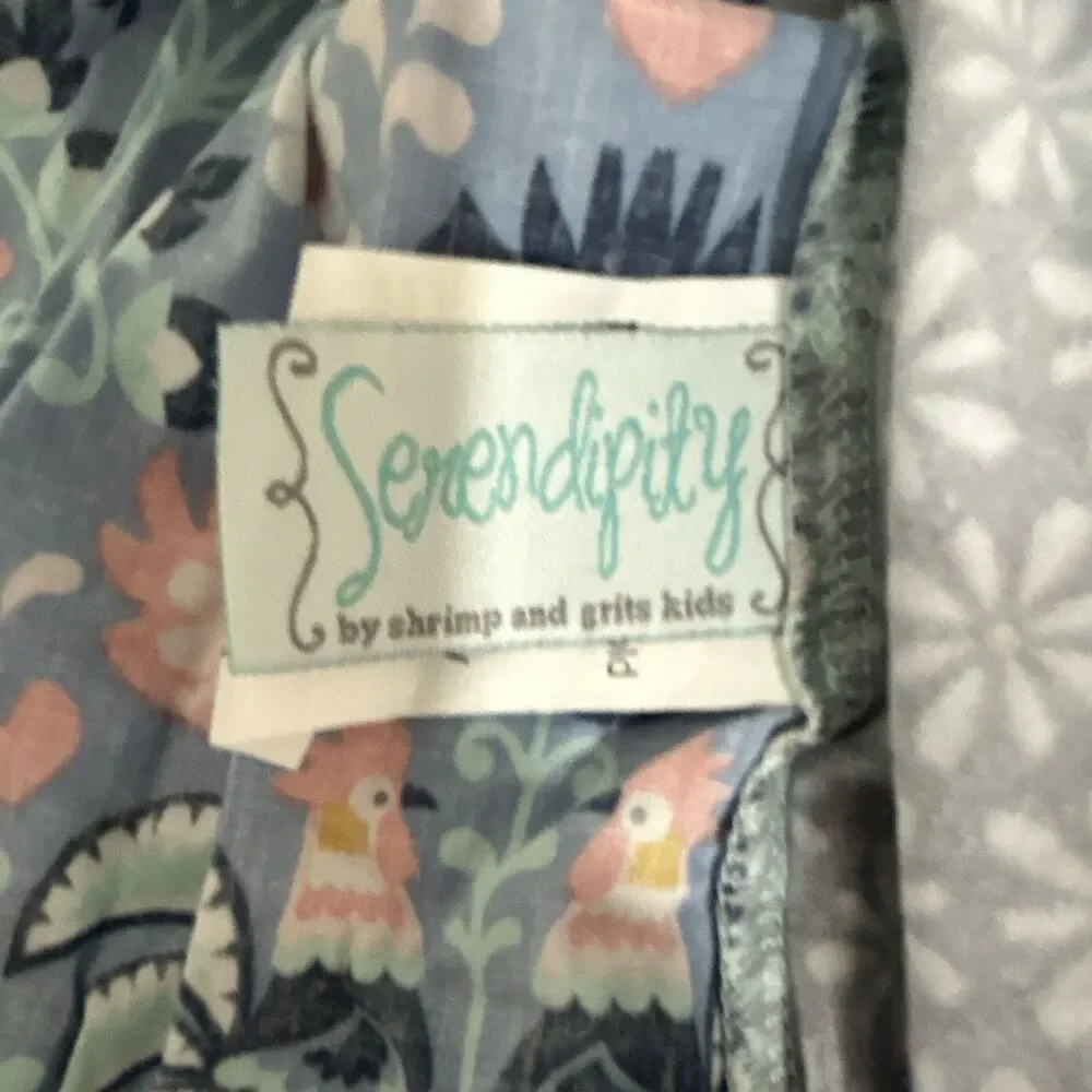 Serendipity Shrimp & Grits Kids Girls XXL 11-12 Floral Heart Tunic Tee 3752